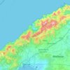 Mapa topográfico Serra de Tramuntana, altitud, relieve