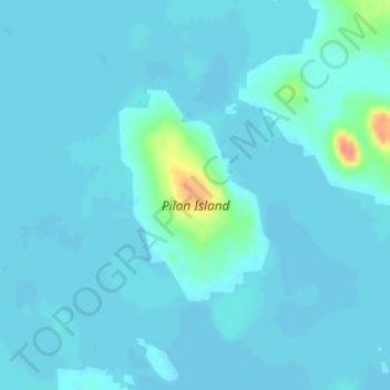 Mapa topográfico Pilon Island, altitud, relieve