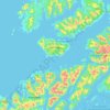 Mapa topográfico Nordland, altitud, relieve