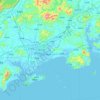 Mapa topográfico 阳东区 (Yangdong), altitud, relieve