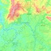 Mapa topográfico Congonhas, altitud, relieve