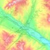Mapa topográfico Zaragoza, altitud, relieve
